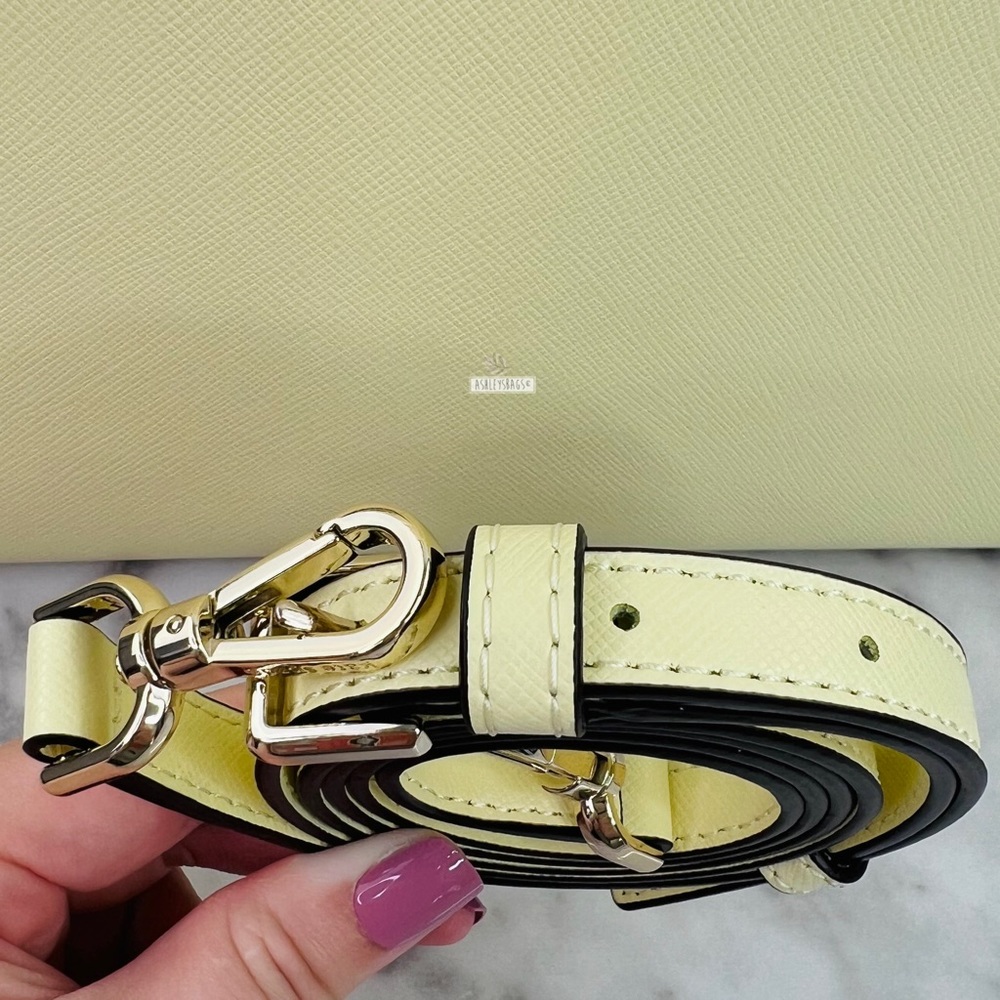 Kate Spade Staci Medium Satchel Crossbody In Lemon Fond - Picture 9 of 10